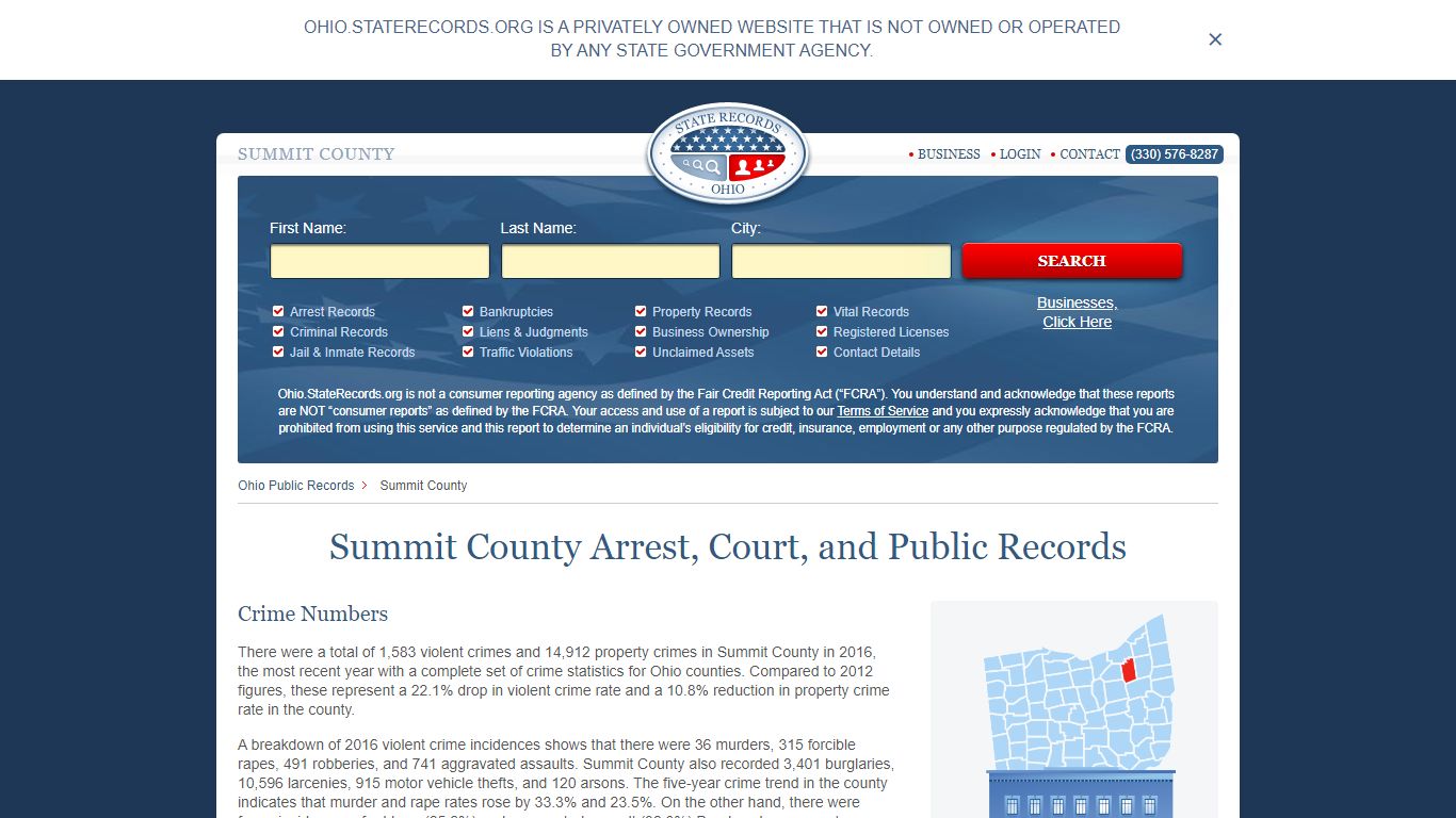 Summit County Arrest, Court, and Public Records